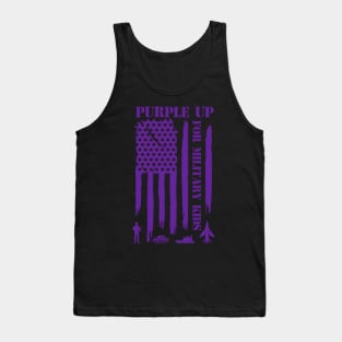 Purple Up For Military Children Flag Tank Top
